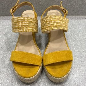 Women sandals wedges top moda yellow